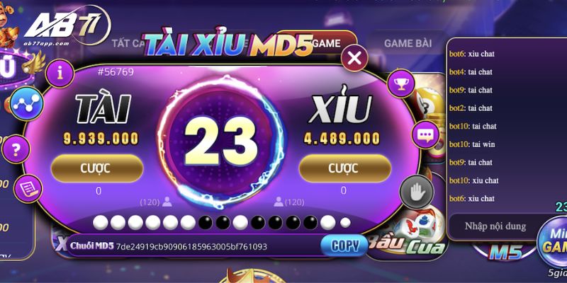 Game bài tài xỉu tại sảnh V8 AB77